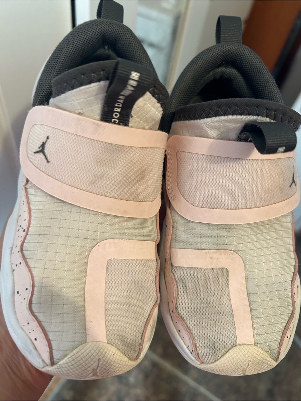 Jordan Kids Slip-On Sneakers - Light Pink and White with Black Accents